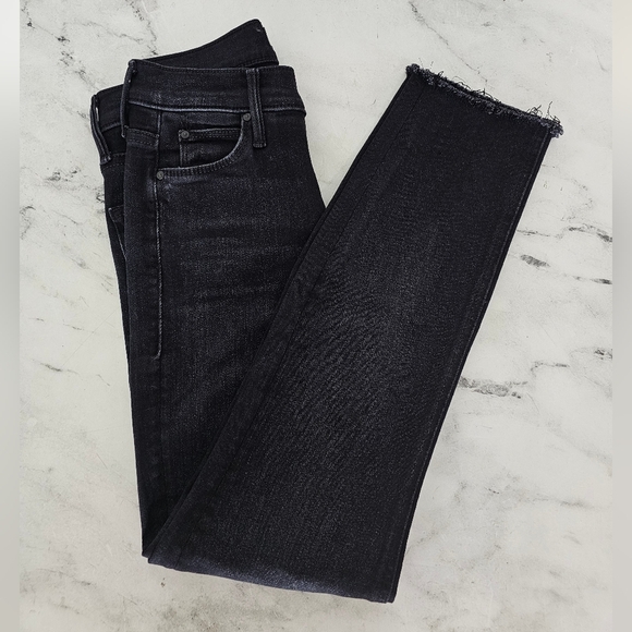 MOTHER The Mid Rise Dazzler Ankle Deep End Dark Blue Skinny Jeans 26 Preowned - Picture 4 of 10